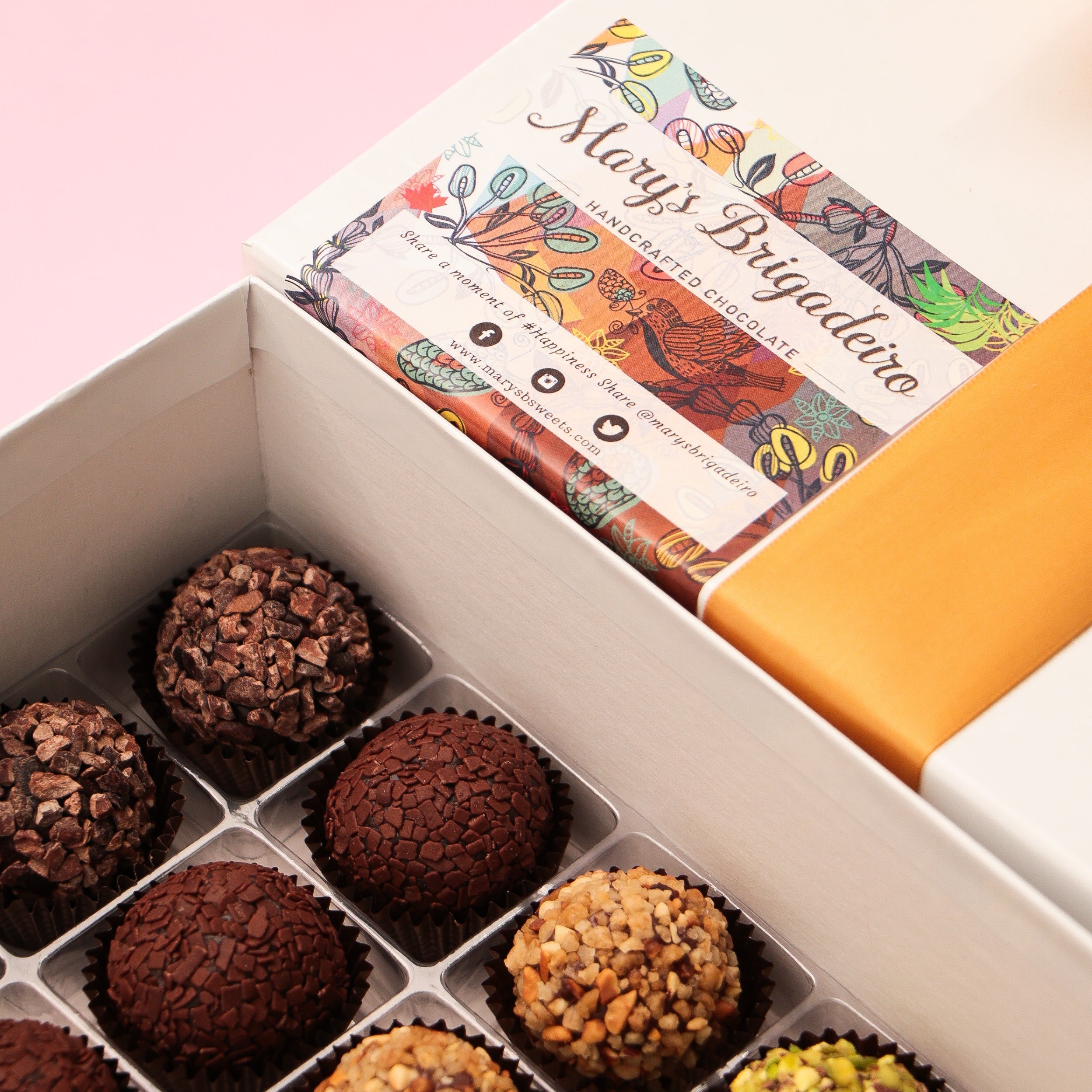 Large Chocolate Brigadeiro Gift Box with 60 pieces of truffles for gifting and special celebrations